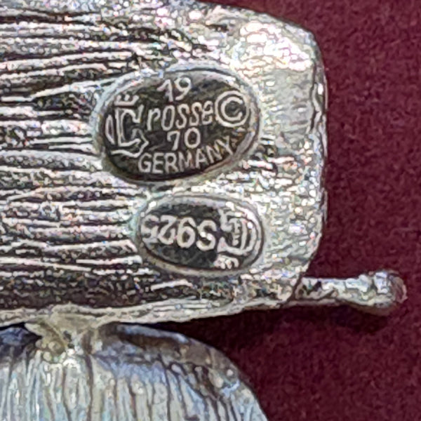 Vintage brutalistischer Design Anhänger Sterling Silber von Henkel & Grossé