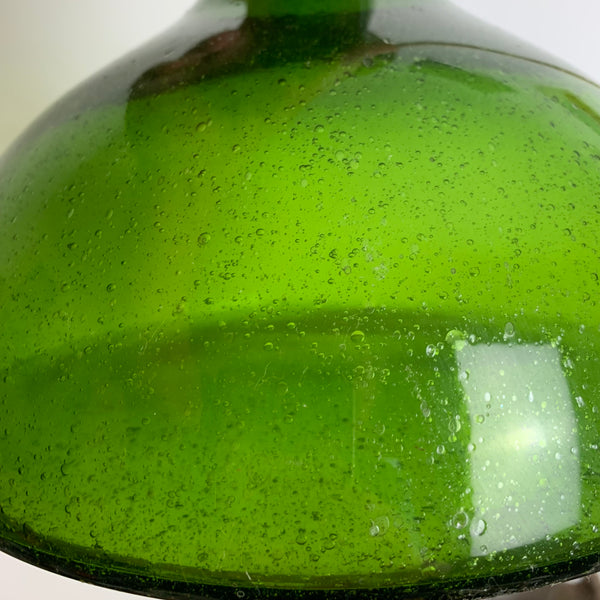 Vintage Tischlampe mit grünem Glasfuß