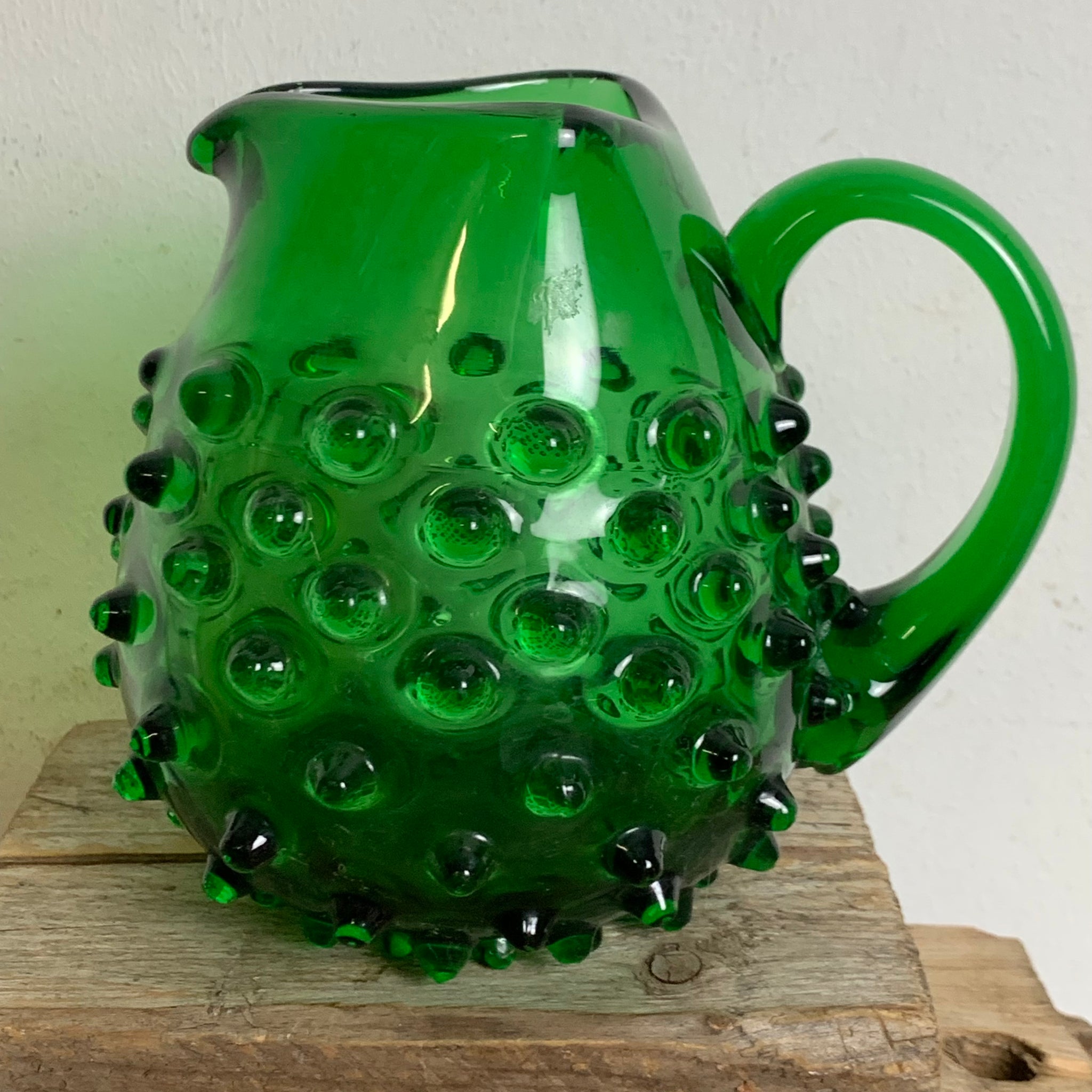 Grüner vintage Murano Empoli Verde Krug mit Noppen