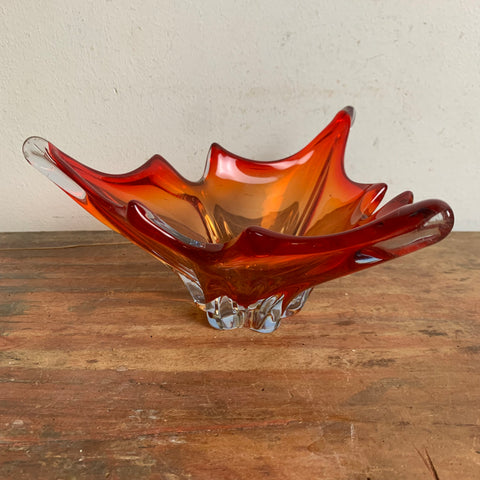 Vintage rote Murano Schale