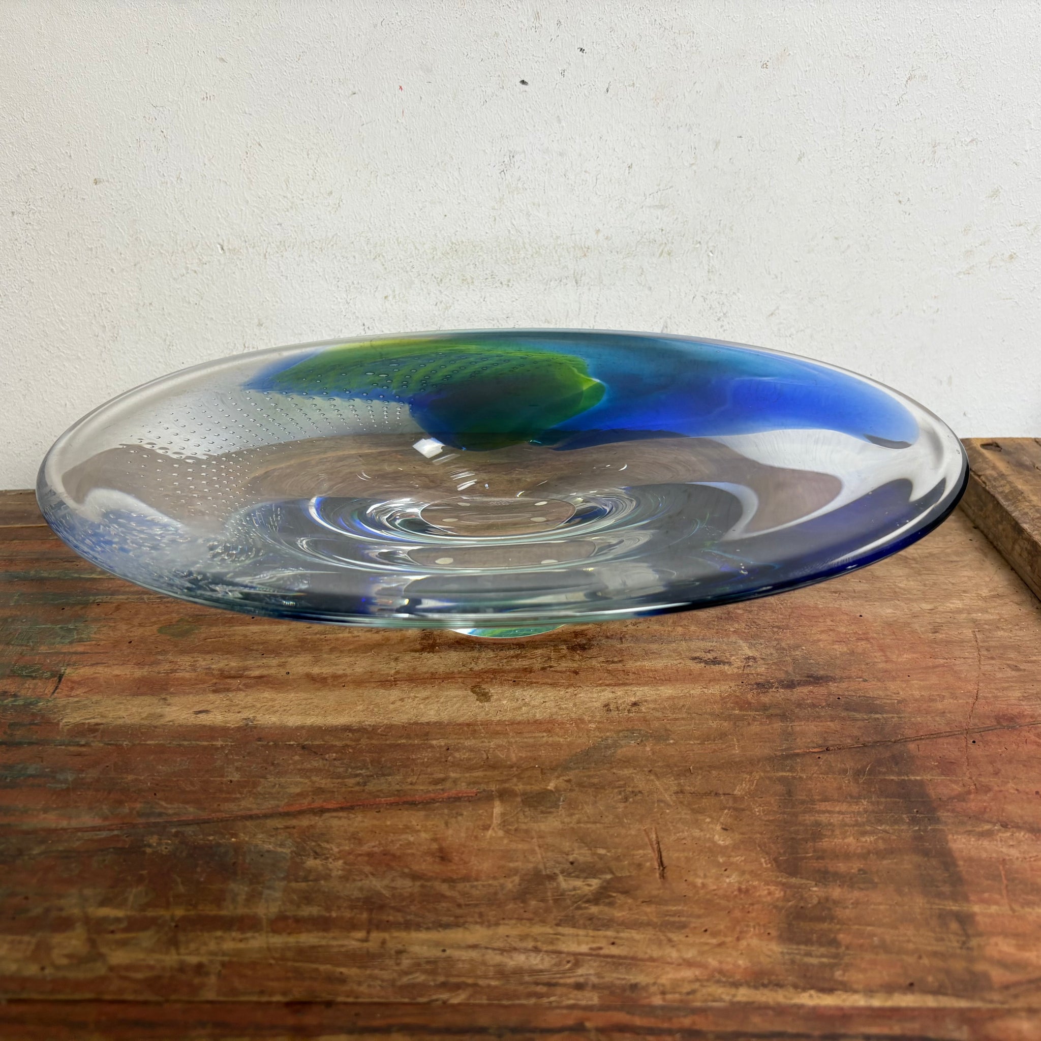 Vintage Design Kunst Glas Schale von Göran Wärff für Kosta Boda signiert und nummeriert