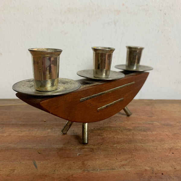 Vintage Mid Century dreiflammiger Kerzenständer dänisches Design