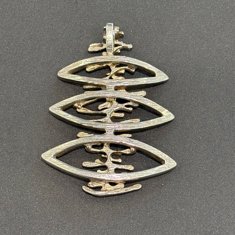 Vintage Abstrakter Design Anhänger Silber