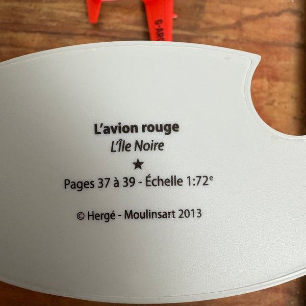 Modell Figur und Buch Tim und Struppi Das Rot Flugzeug mit Detektiv Schulze aus Die schwarze Insel