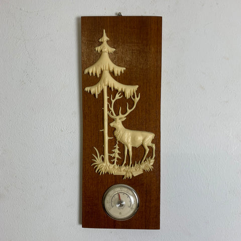 Vintage Mid Century Wandbild mit Thermometer