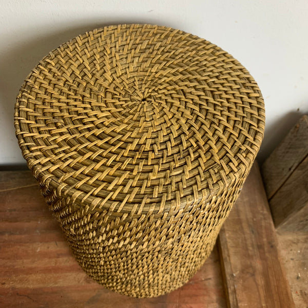 Vintage hochwertiger Rattan Korb Papierkorb