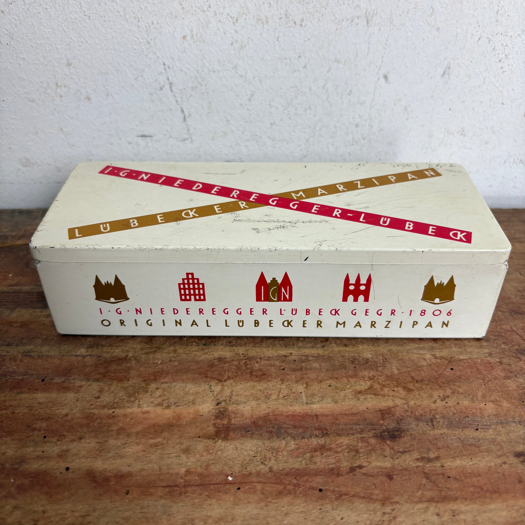 Vintage Blechdose Marzipanpralinen von Niederegger
