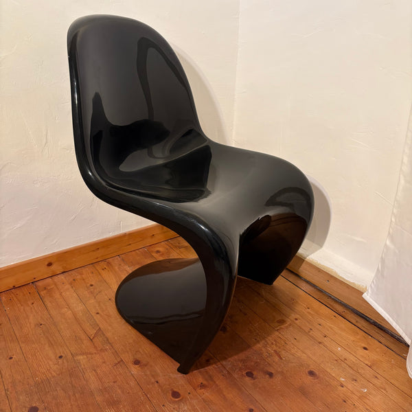 Vintage Pantonstuhl Panton Chair von Verner Panton für Fehlbaum Herman Miller in schwarz