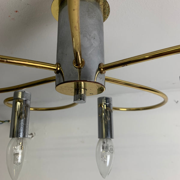 Vintage Deckenlampe Sputnik in Messing und Chrom von Cosack