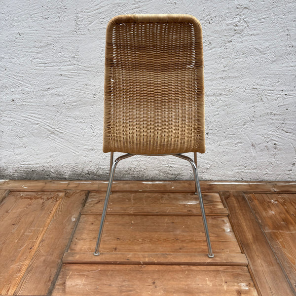 2 vintage Korbweiden Stühlen Linus von Franco Campi und Carlo Graffi für Ikea Vintage