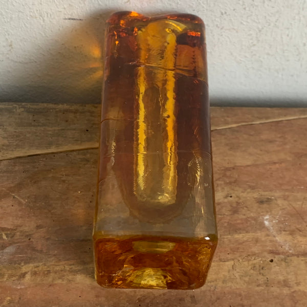 Vintage Blockglas Kristall Vase von Schott Zwiesel