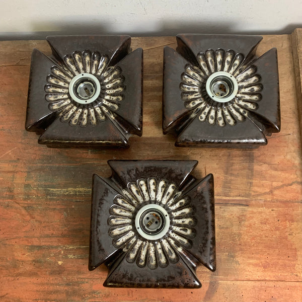 3er Set Keramik Wand Lampen von Pan Leuchten
