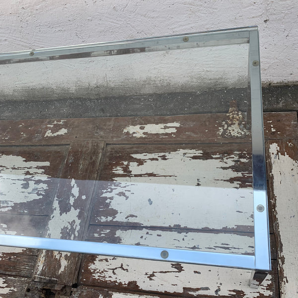 Vintage großer Couchtisch Chrom Glas