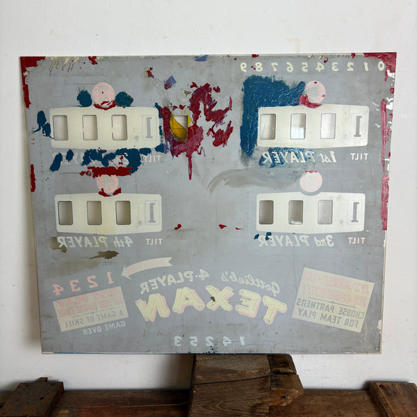 Vintage Pinball Backglass Flipperscheibe Gottlieb Texan