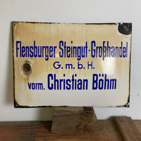 Emaille Schild Flensburger Steingut Großhandel