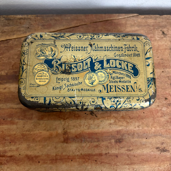 Vintage Blechdose Meissner Nahmaschinen Fabrik