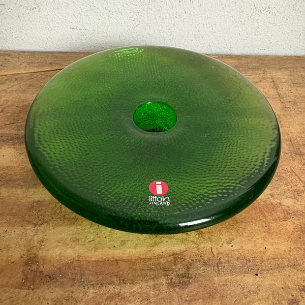 Vintage Glas Kerzenständer Nappi von Markku Salo für littala in grün