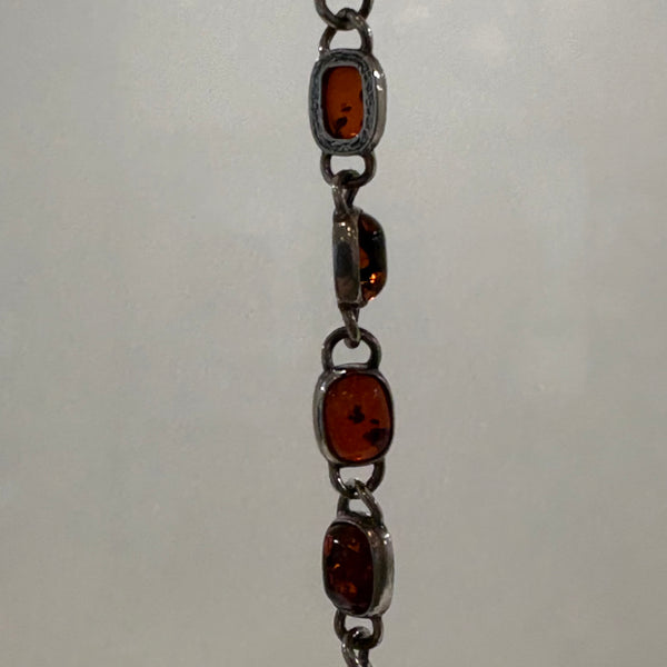 Vintage Armband Silber mit Bernstein