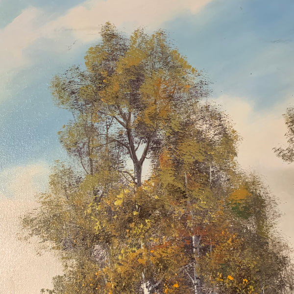 Ölgemälde Birken am Bach von Mürr