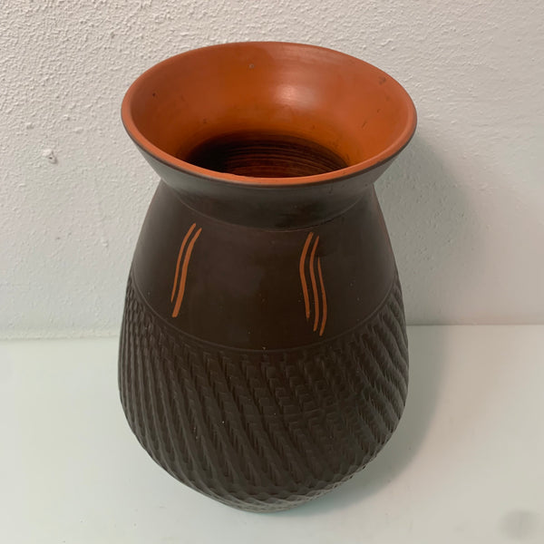 Vintage Mid Century Keramik Vase 19/35 Josef Alfred Krupp für Akru Klinker Keramik