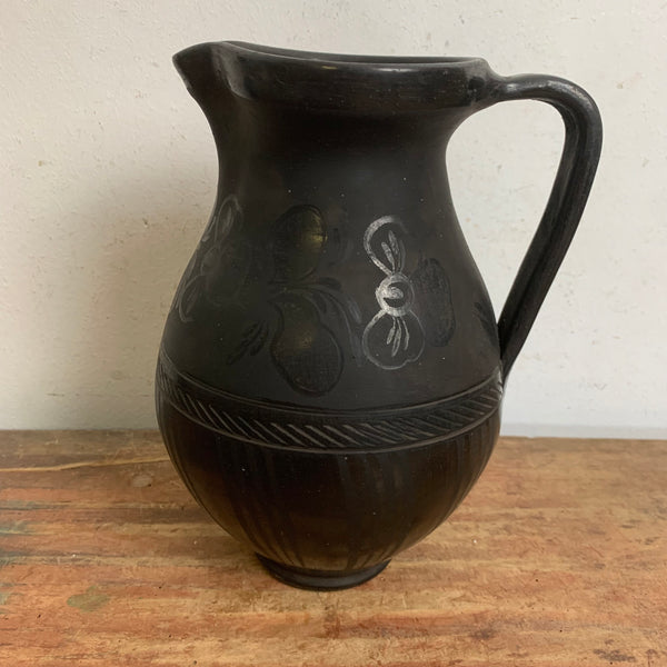 Black Pottery Krug von Janos Nagy aus Nadudvar in Ungarn
