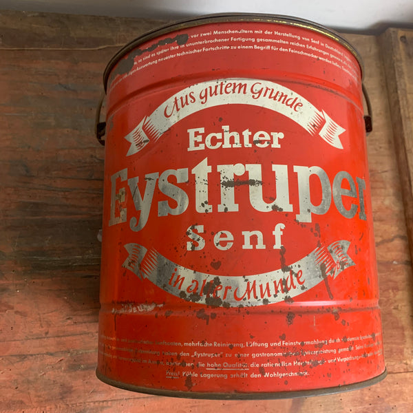 Vintage Blechdose Eimer Eystruper Senf