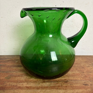 Grüner vintage Murano Empoli Verde Krug mit Bubble