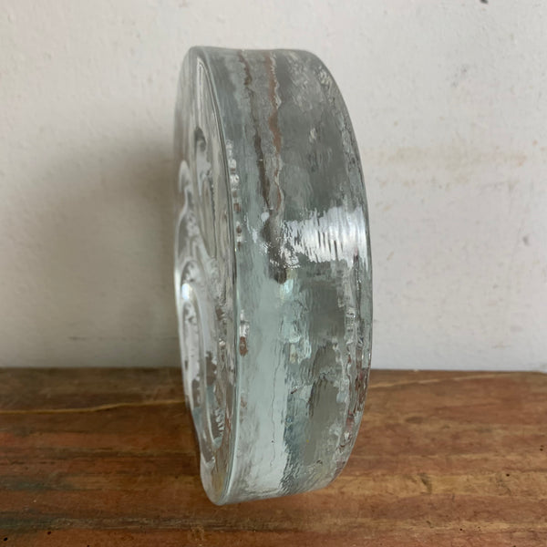 Vintage Blockkristal Solifleur Vase von Ingrid Glas