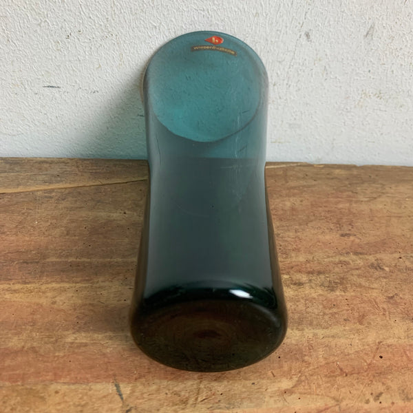 Vintage Design Glas Vase von Klaus Breit für Wiesenthalhütte tumalin blau