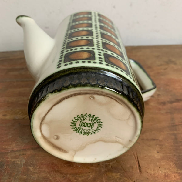 Vintage belgische Kaffeekanne Delta Noix von Boch Rambouillet