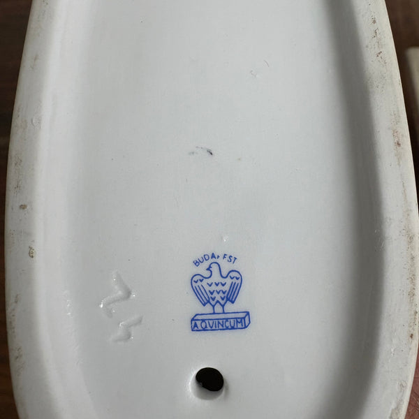 Vintage Porzellan Badende Akt Skulptur im Art Deco Stil von Aquincum