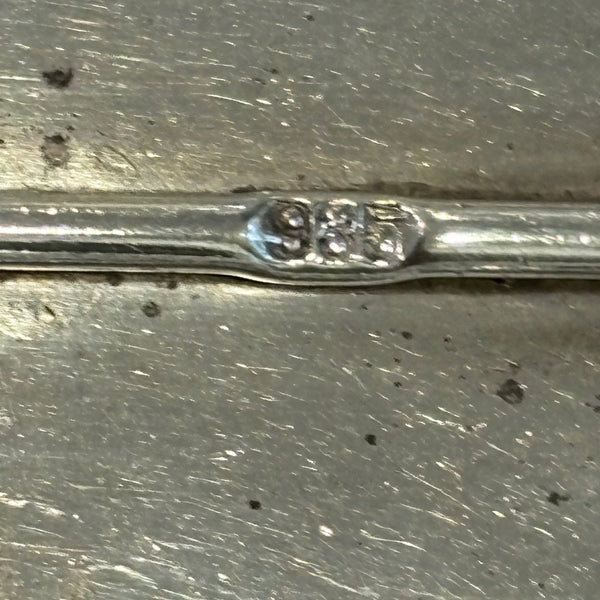 Art Deco lange Silber Kette mit Bernstein Anhänger