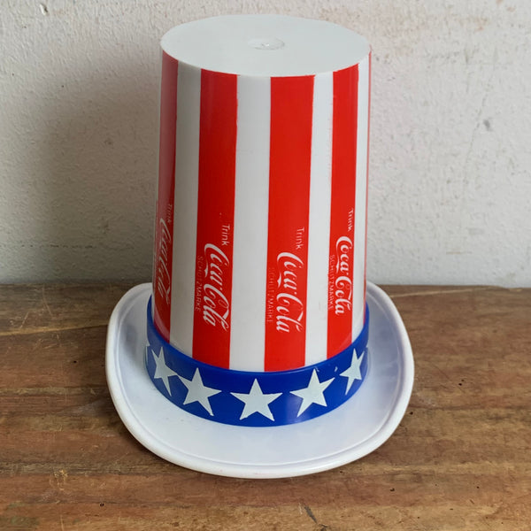Vintage Coca Cola Becher US Flagge Hut