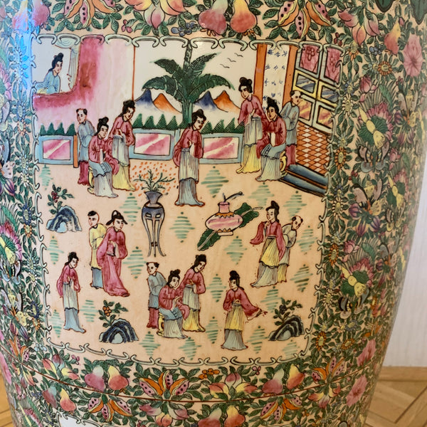 Antike große Familien Rosenvase  131 cm Chinesische Vase