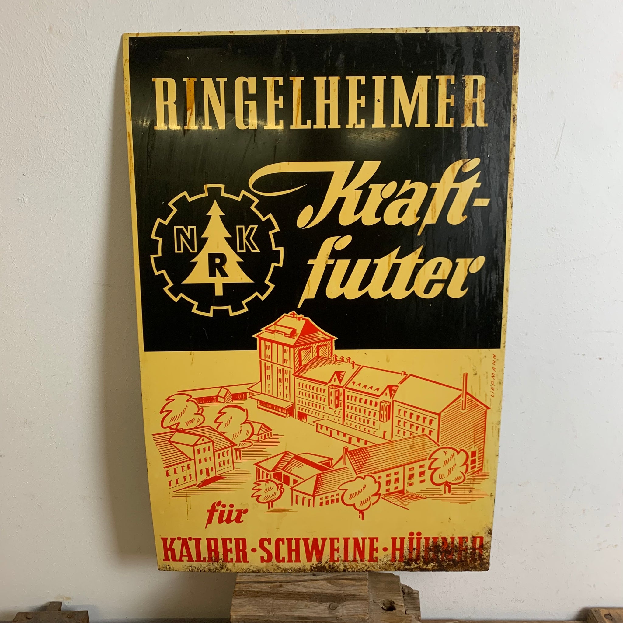 Vintage Blechschild Ringelheimer Kraftfutter