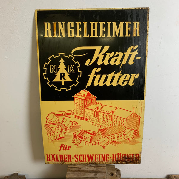 Vintage Blechschild Ringelheimer Kraftfutter