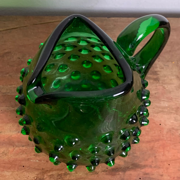 Grüner vintage Murano Empoli Verde Krug mit Noppen