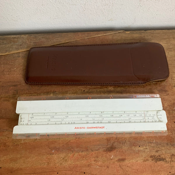 Vintage Rechenschieber Aristo Nr. 867U in Leder Etui