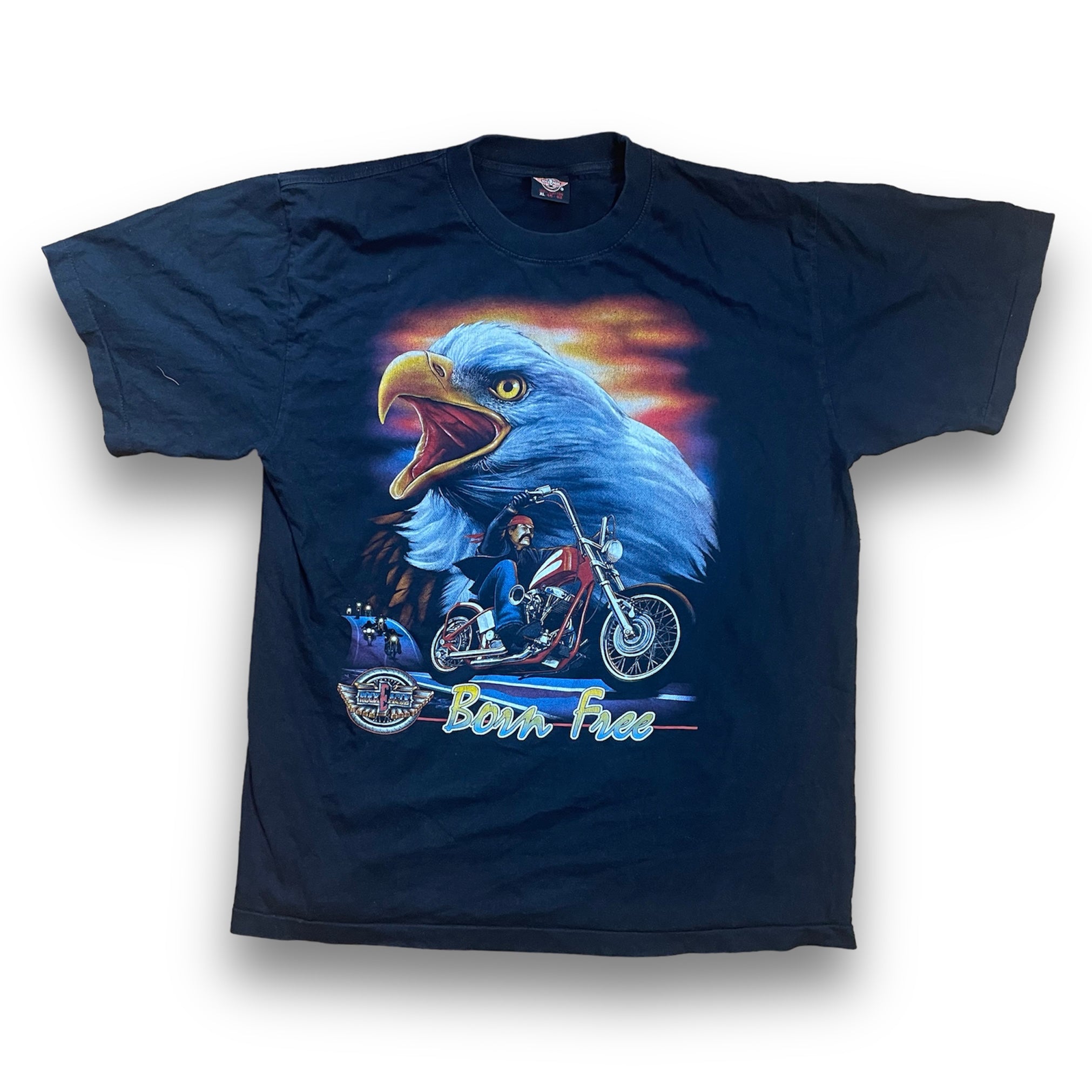 Rock Eagle - Born Free Motorcycle T-Shirt Vintage