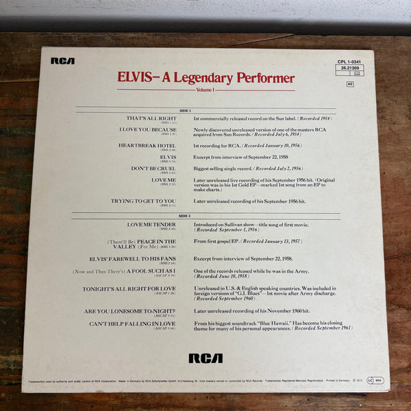 LP Elvis Presley A Legendary Performer - Volume 1