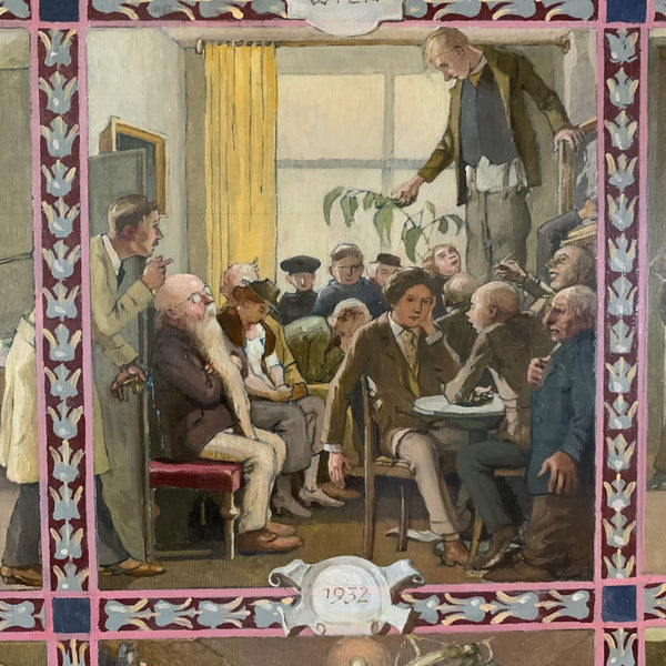Ölgemälde Zyklus von zwölf bildlich dargestellten Sprichwörtern von Anton Josef Ritter von Kenner