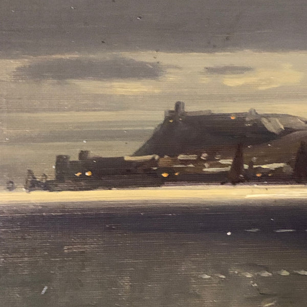 Ölgemälde Mondnacht an einem Schweizer See von Joseph Nikolaus Büttler