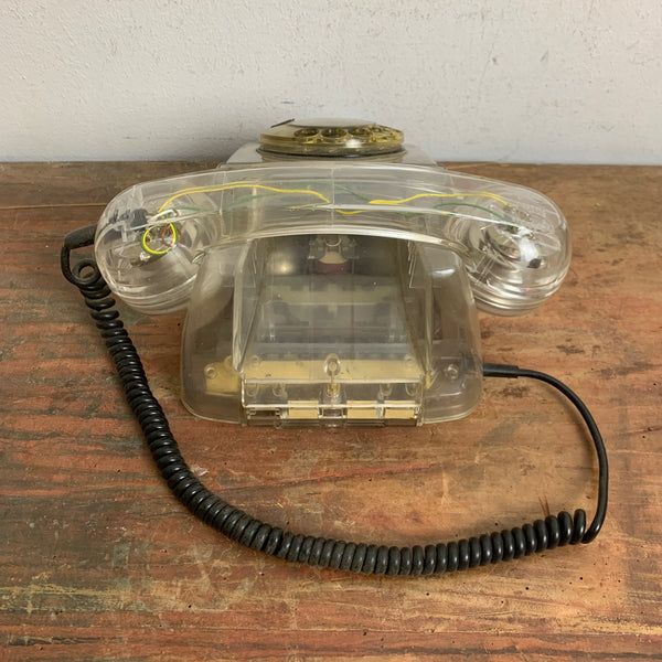 Vintage transparentes Wählscheiben Telefon