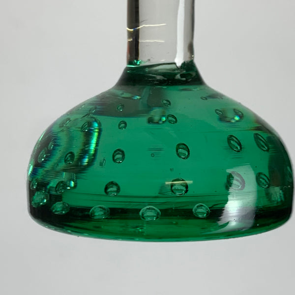 Orchideenvase Solifleurvase Stangenvase Kugelfuß mit Bubbles grün