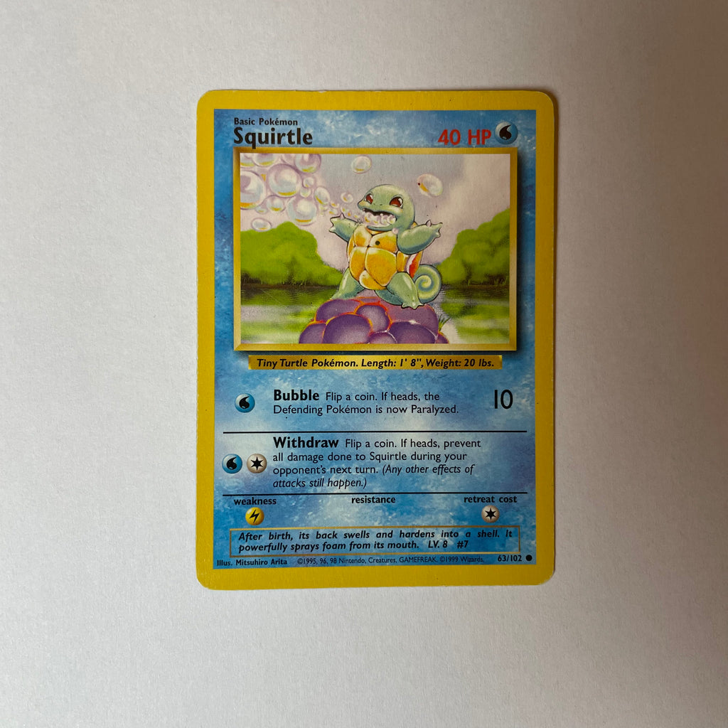 Squirtle 63/102 - Pokmon Card Trdelfuchs Vintage Shop Squirtle 63/102 - Pokmon Card Trdelfuchs Vintage Shop