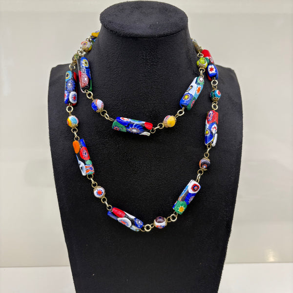 Vintage Millefiori Halskette aus Muranoglas