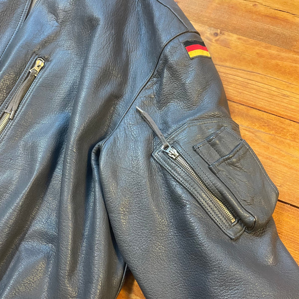 Bomberjacke aus Leder - Deutsche Bundeswehr - Vintage