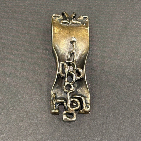 Vintage Brutalistischer Design Anhänger Silber von Burkhard und Monika Oly