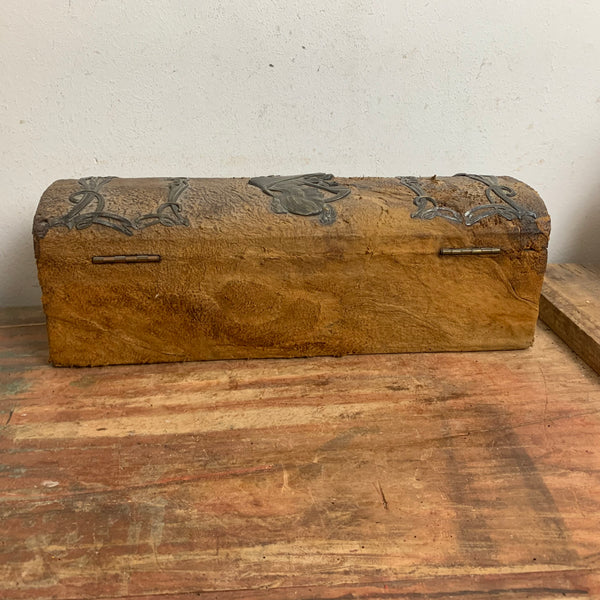 Antike Jugendstil Schatulle aus Leder