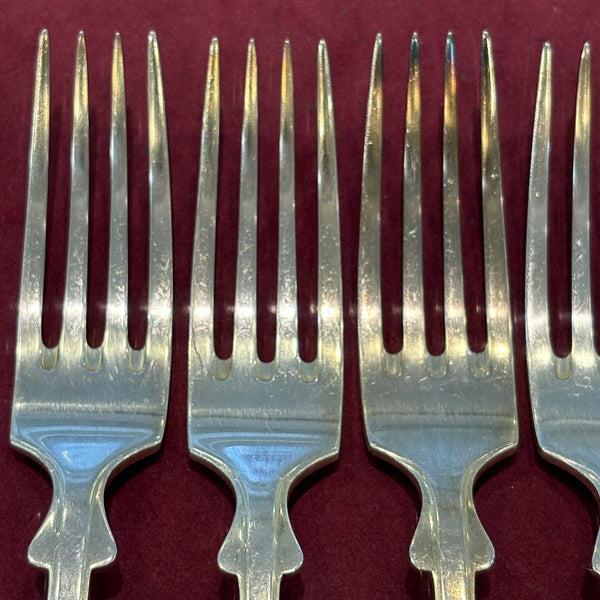 6 Vorspeisegabeln Alt-Spaten 150er Silber Auflage von Robbe Berking